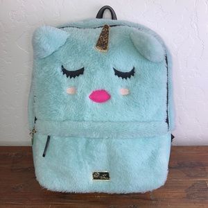 LUV BETSY by Betsy Johnson Sienna Unicorn Fuzzy Full Size Backpack